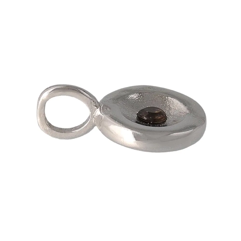 Silver Tone Disc Necklace Charm