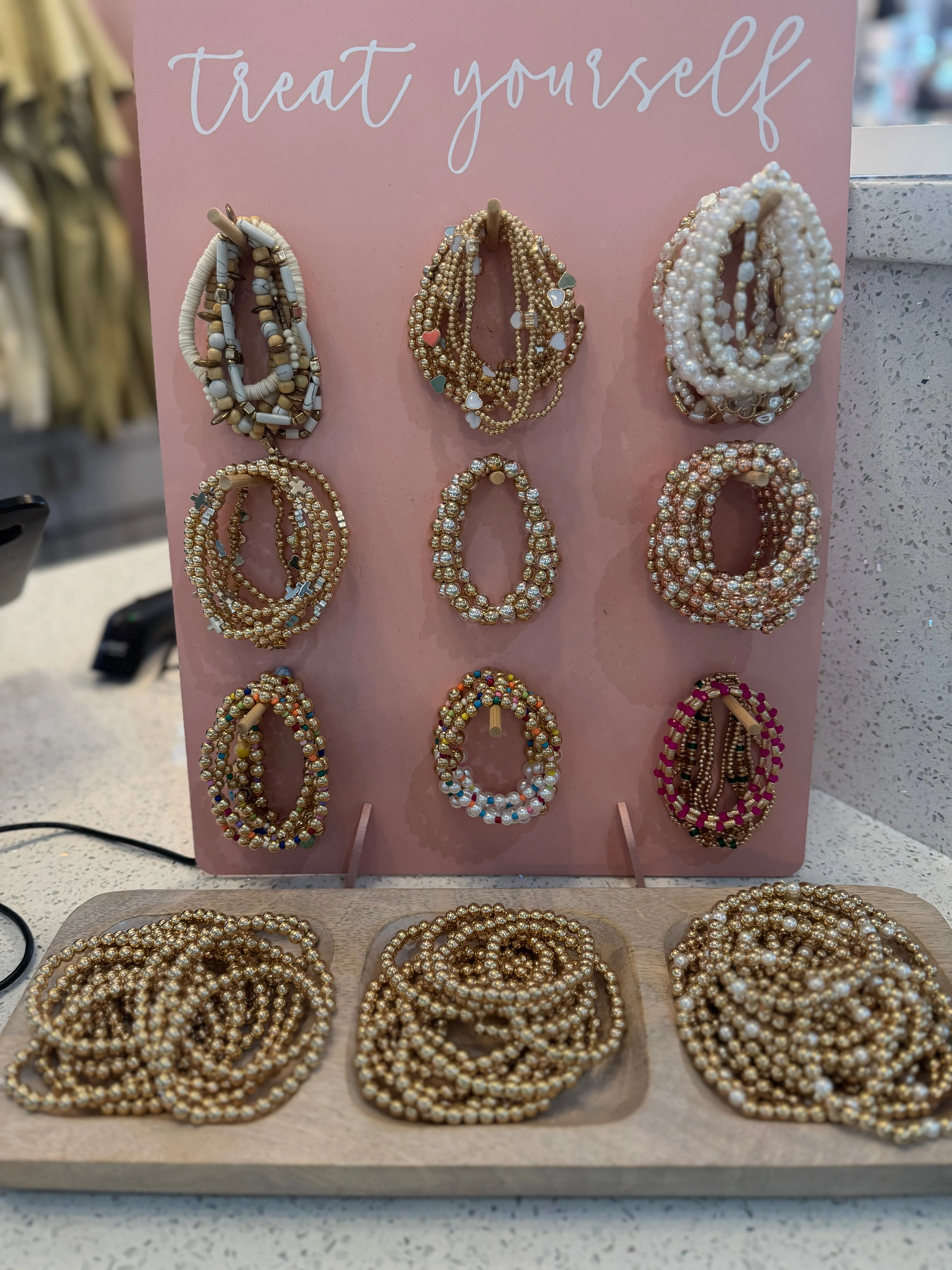 Stackable Gold Bead Bracelets