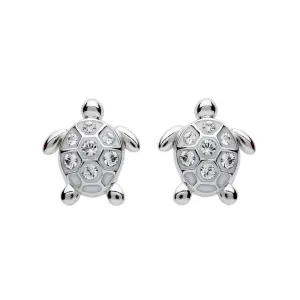 Stud Turtle Earrings With Swarovski® Crystals