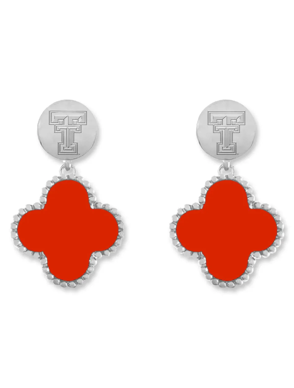 Texas Tech Red Raiders Clover Dangle Earrings