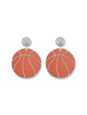 Texas Tech Red Raiders "Airball" Beaded Basketball Earrings