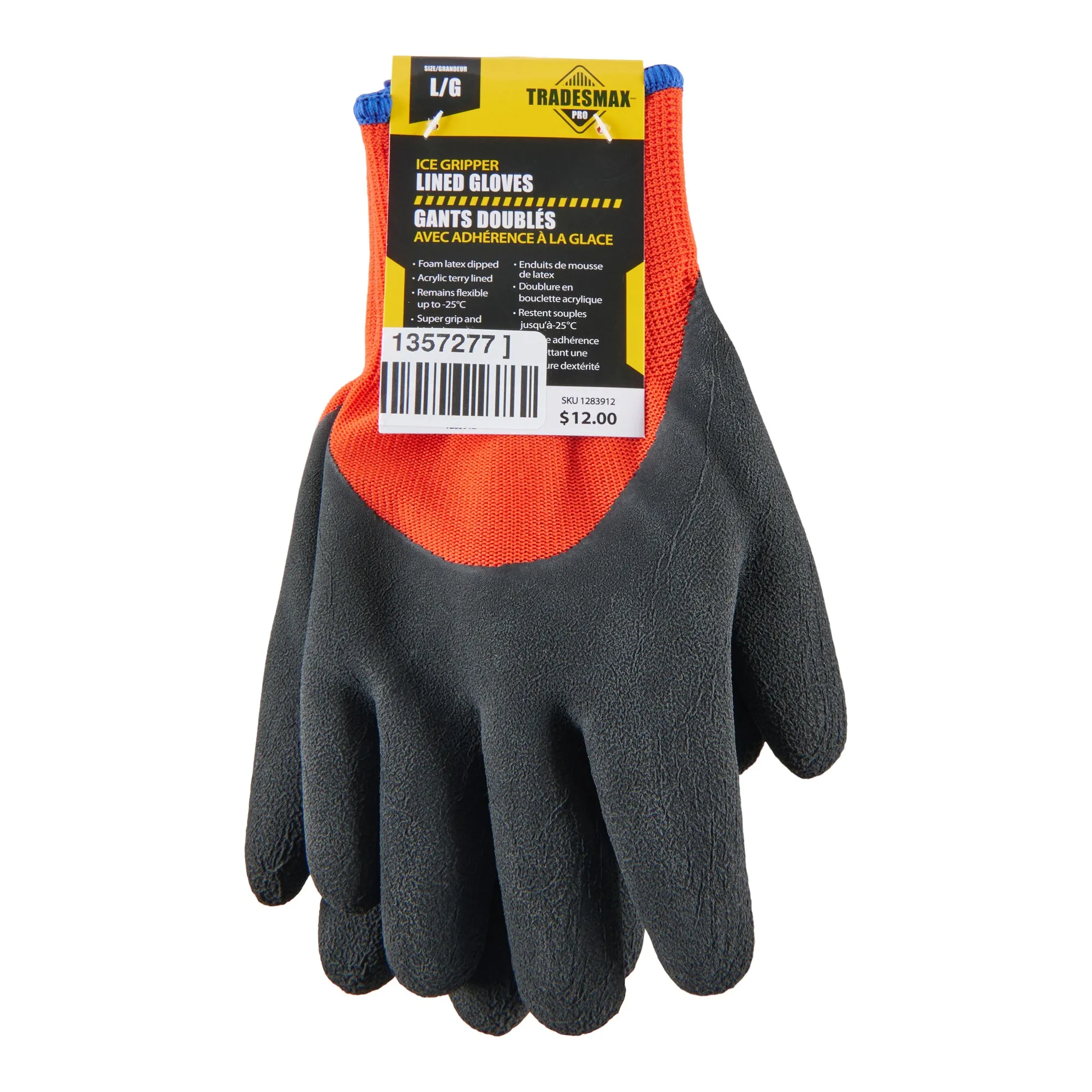 Tradesmax Pro Men's Ice Gripper Lined Work Gloves