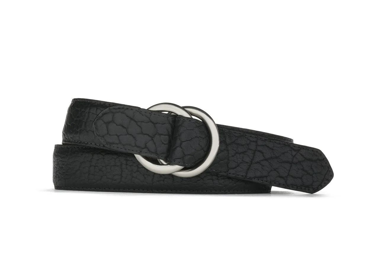 Tucson American Bison Belt with Brushed Nickel O-ring Buckles
