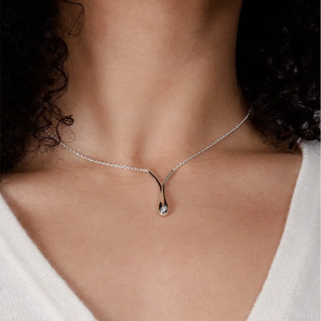 V Drip Pendant in Sterling Silver