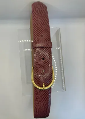 W.KLEINBERG Karung Belt with Gold Buckle - Burgundy