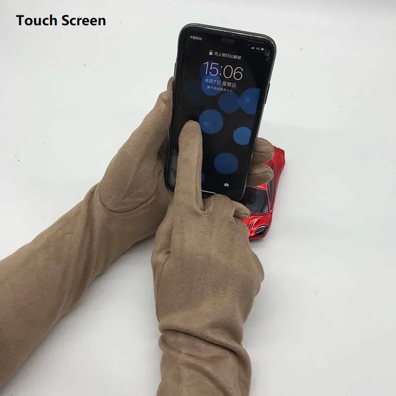 Women's Suede Gloves Winter