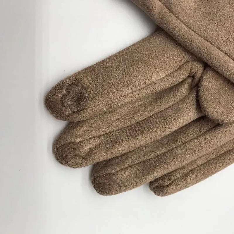 Women's Suede Gloves Winter