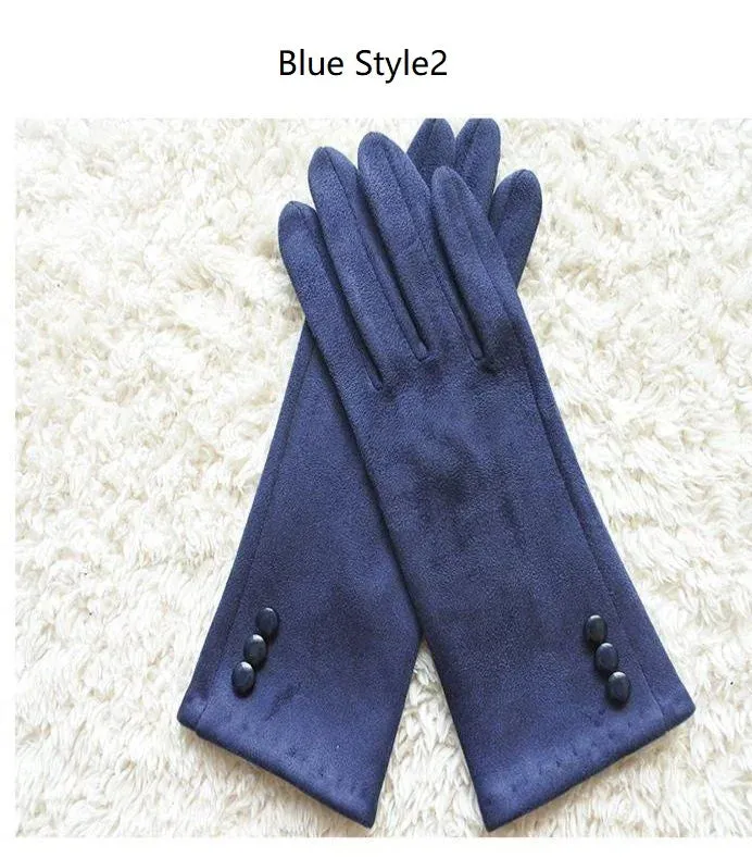 Women's Suede Gloves Winter