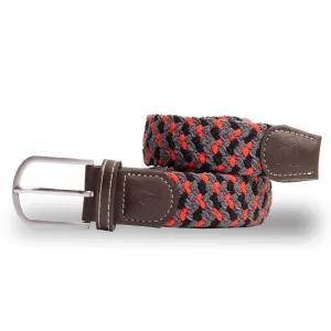 Woven Belt - Grey / Red Zigzag